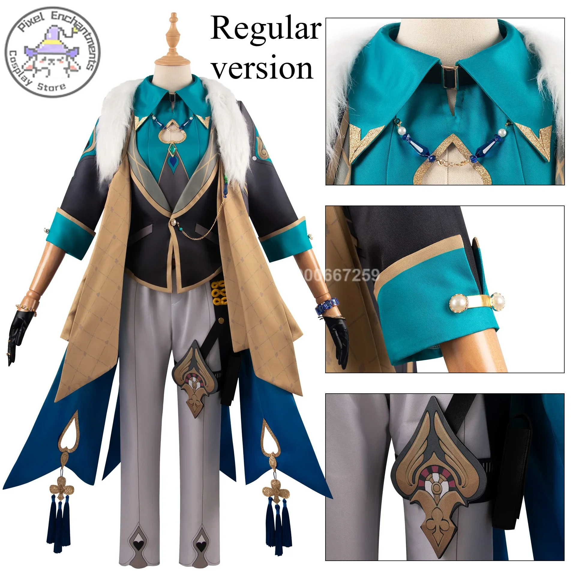 Honkai Star Rail Game Aventurine Cosplay Costume Men Watch  Hat Wig Watches Character Outfits Halloween Comic Con Clothing