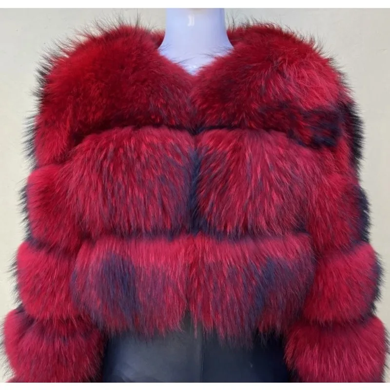 Women's Premium Faux Fox Fur Coat - Winter Luxury Brown | Thick Warm Lining Stand Collar Windproof Plus Size Inclusive Jacket - view 6