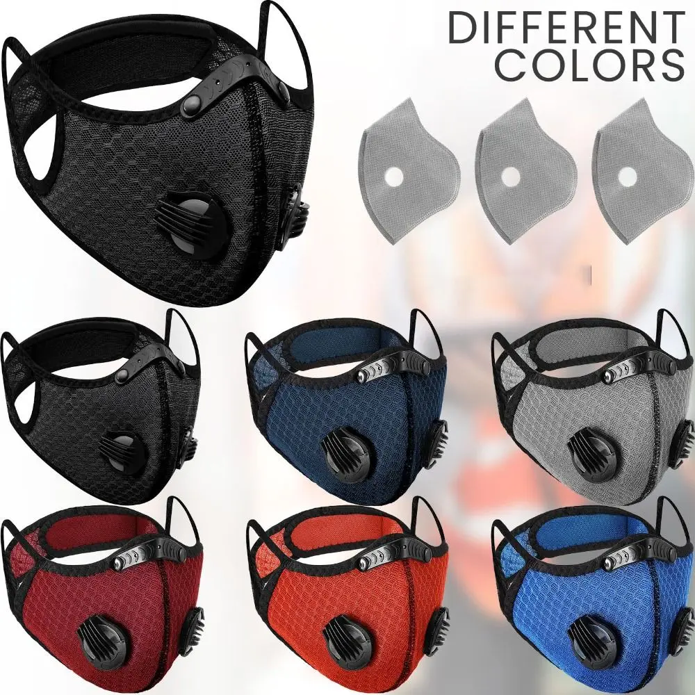 

Breathable Ergonomic Dust Mask Adjustable Nose Clamp Respirator Mask Washable Anti-Dust Activated Carbon Filters Construction