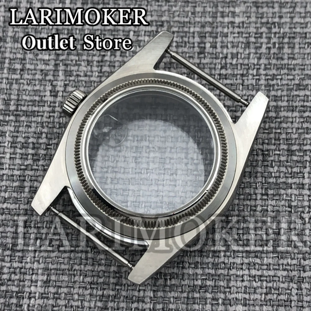 Larimoker 36/39mm caixa de relógio com borda de diamante prata rosa ouro ajuste nh3505 acessórios de relógio de aço inoxidável