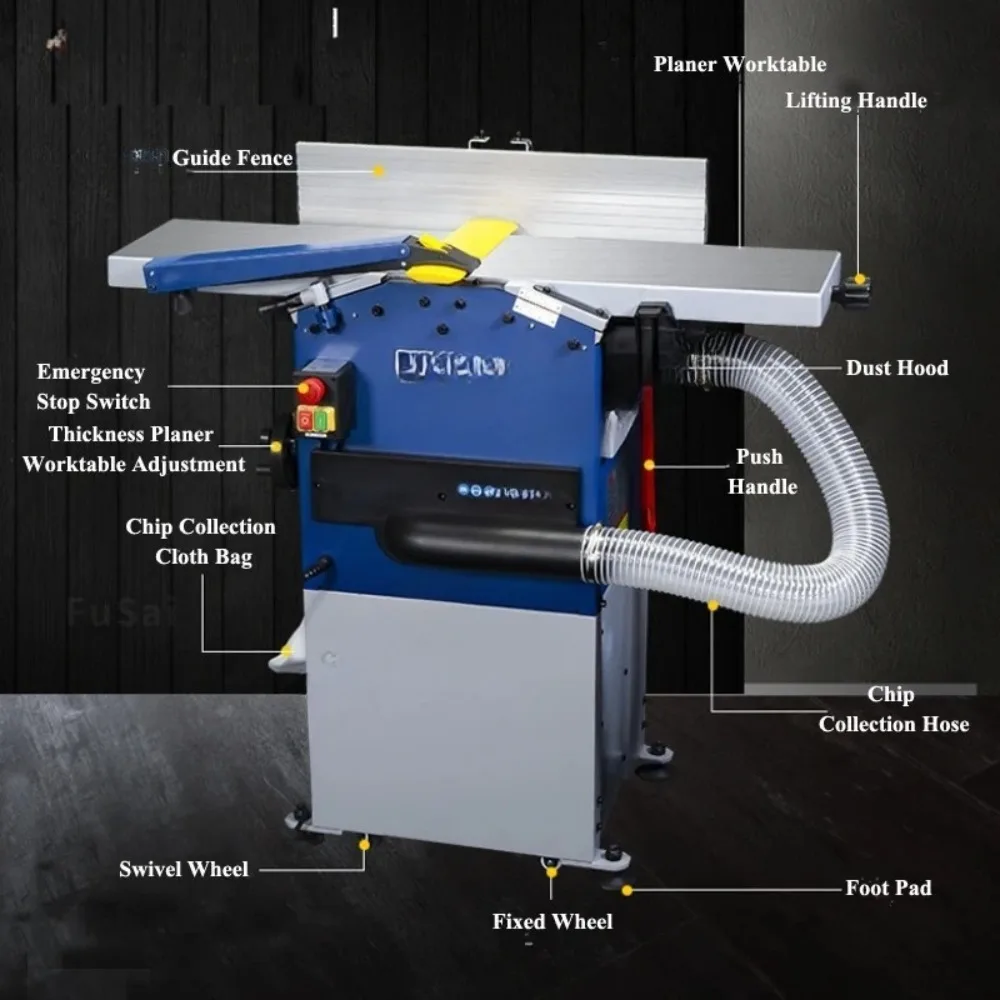2200W Woodworking Planer Self-cleaning  Multifunctional New Desktop Integrated Woodworking Planer