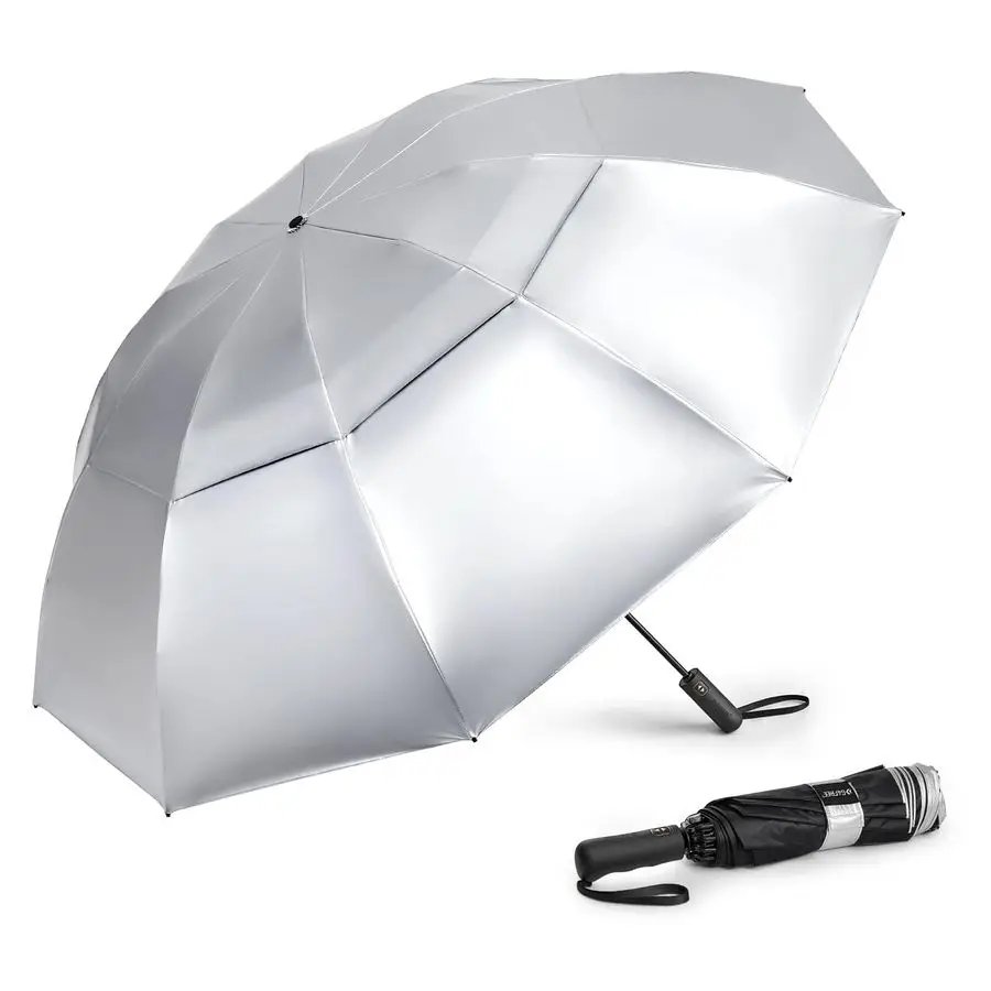

42 46 54 62 Inch Large Golf Umbrella Compact Reverse Travel Umbrella 10 Ribs Windproof for Rain Double Canopy Automatic Open Clo
