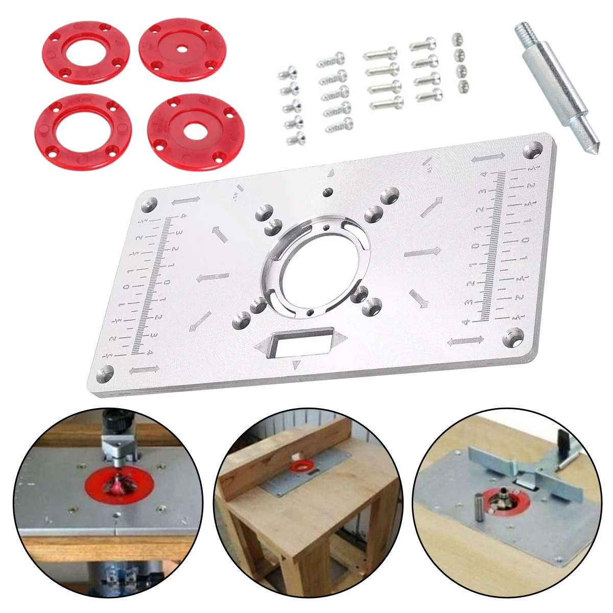 1 Set Router Table Insert Plate Aluminum Alloy Trimming Machine Engraving Flip Board For Wood Tools dropshipping wholesale