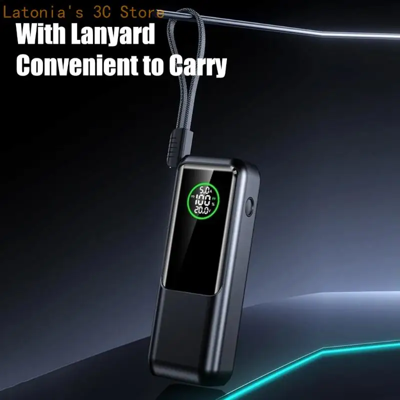 Strong Power Banks Case with 20000mAh Capacity 100W Charging Build in Type C Cable LED Screen for Travel Use Gift X3UB
