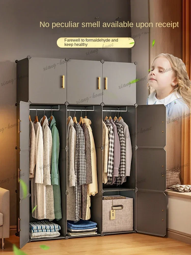 Best Sellers Wardrobe Folding Clothes Cabinets Simple Locke Closet Plastic Collapsible Sturdy Home Bedroom Furniture Organizador