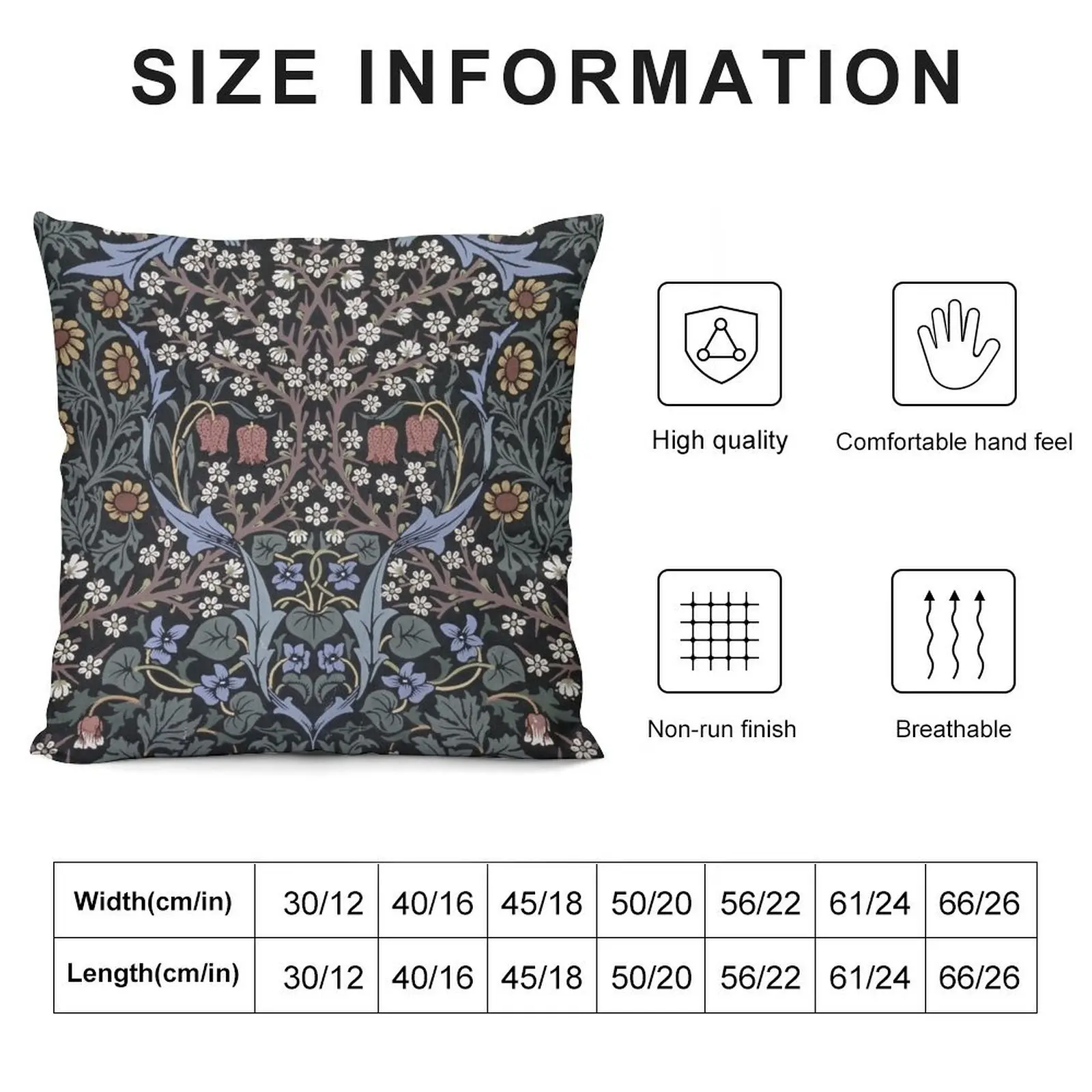 William Morris - Blackthorn Throw Pillow Custom Cushion Pillow Case Christmas Decorative Cover For Living Room pillow