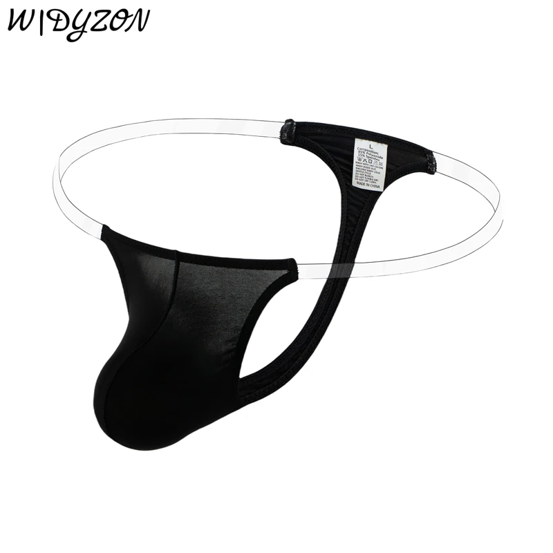 Ice Silk Male G-string Panties Men\'s Sexy Breathable Underpants U Pouch Men Thong Underwear Tanga Cueca Men Bikini T-back