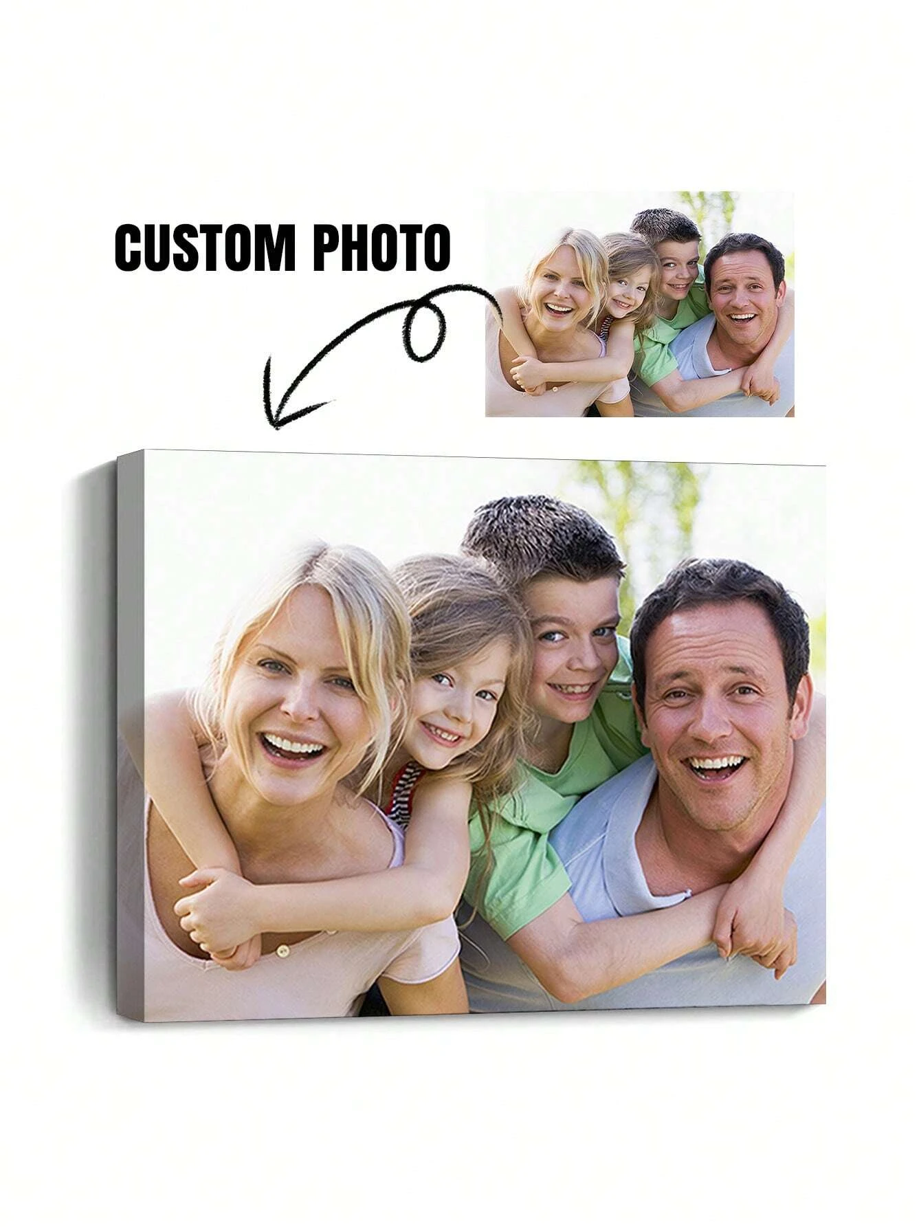 Wooden Framed Poster, Personalized Your Family Photo Custom Upload Photo To Poster Printing, Ideal Gift For Bedroom Living Room