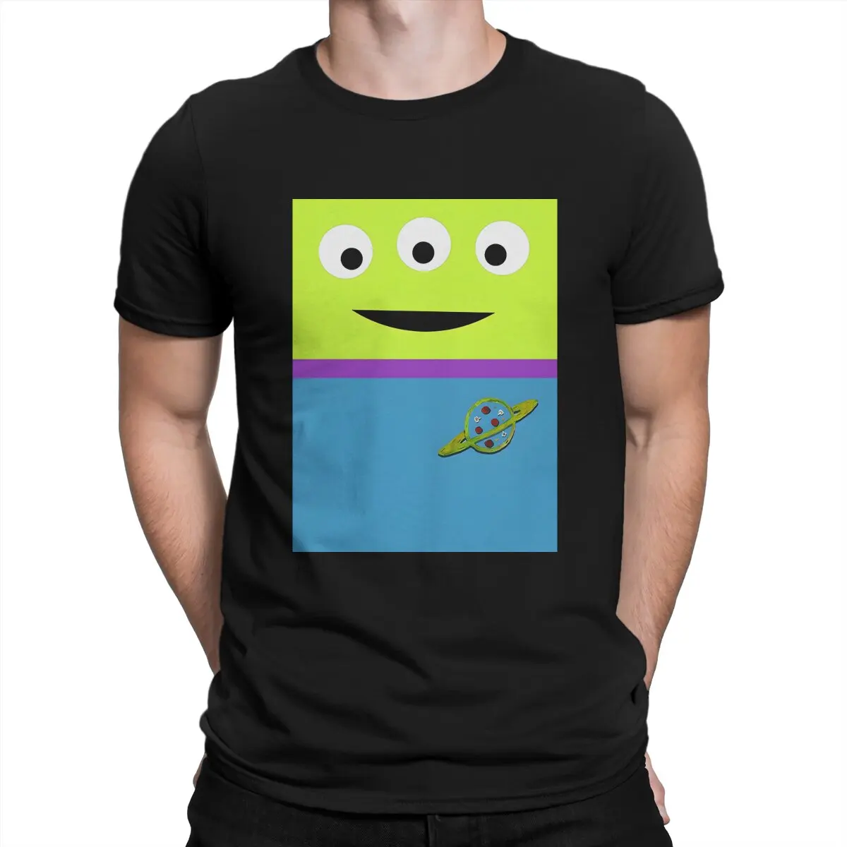 Men's T-Shirts Alien Greeting Casual Cotton Tee Shirt Short Sleeve Disney Toy Story Alien T Shirts Round Neck Tops