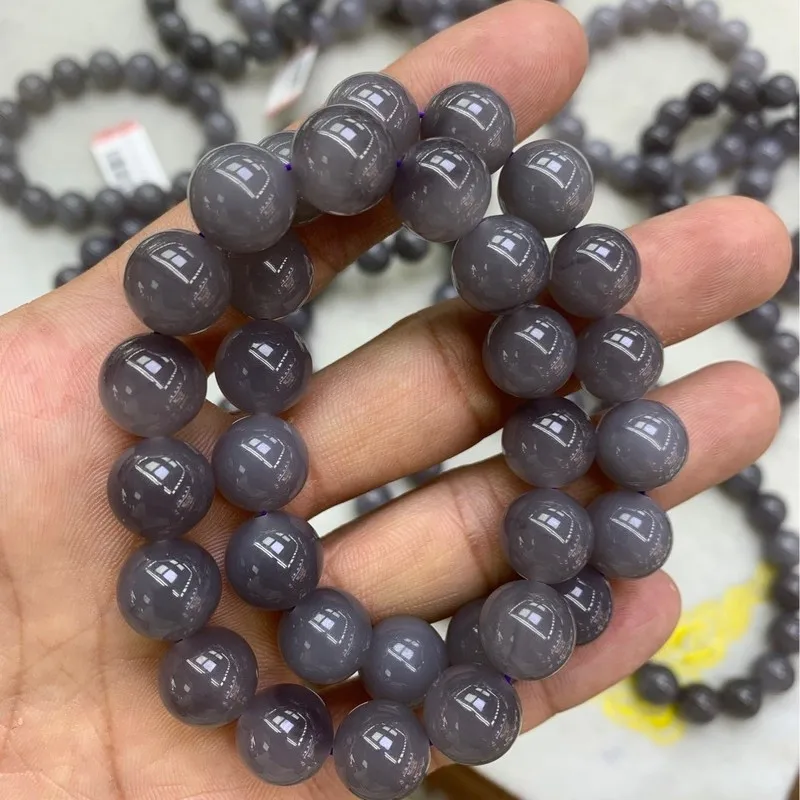 12mm Hetian jade Qinghai material round in smoky and imperial purple, , loose beads, accessories