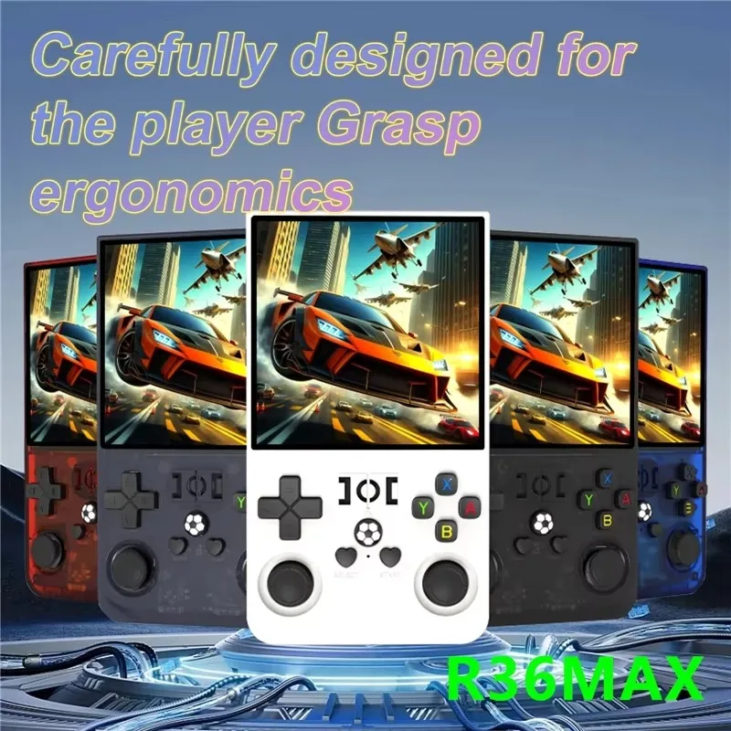 R36MAX Retro Handheld Video Game Console Linux System 4.0Inch IPS Screen Portable Pocket Video Player 64GB 128GB Games Kids Gift
