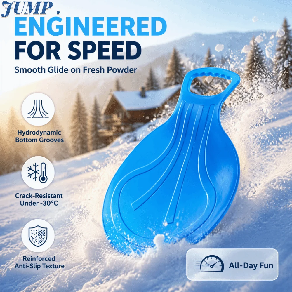 Safe Heavy Duty Grass Sliding Sled Large Size With Handle Skiing Board Durable Solid Color Snow Sled Snow