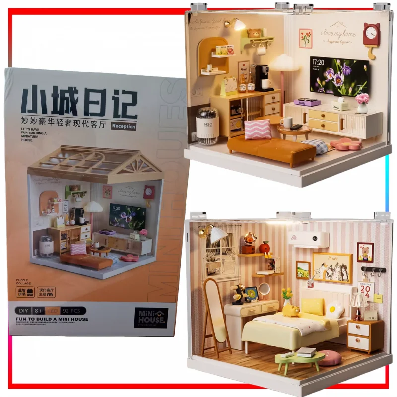 

Small Town Diary Miniature World Model Ornament Educational Building Blocks Assembly Toy Holiday Gift Anime Merchandise
