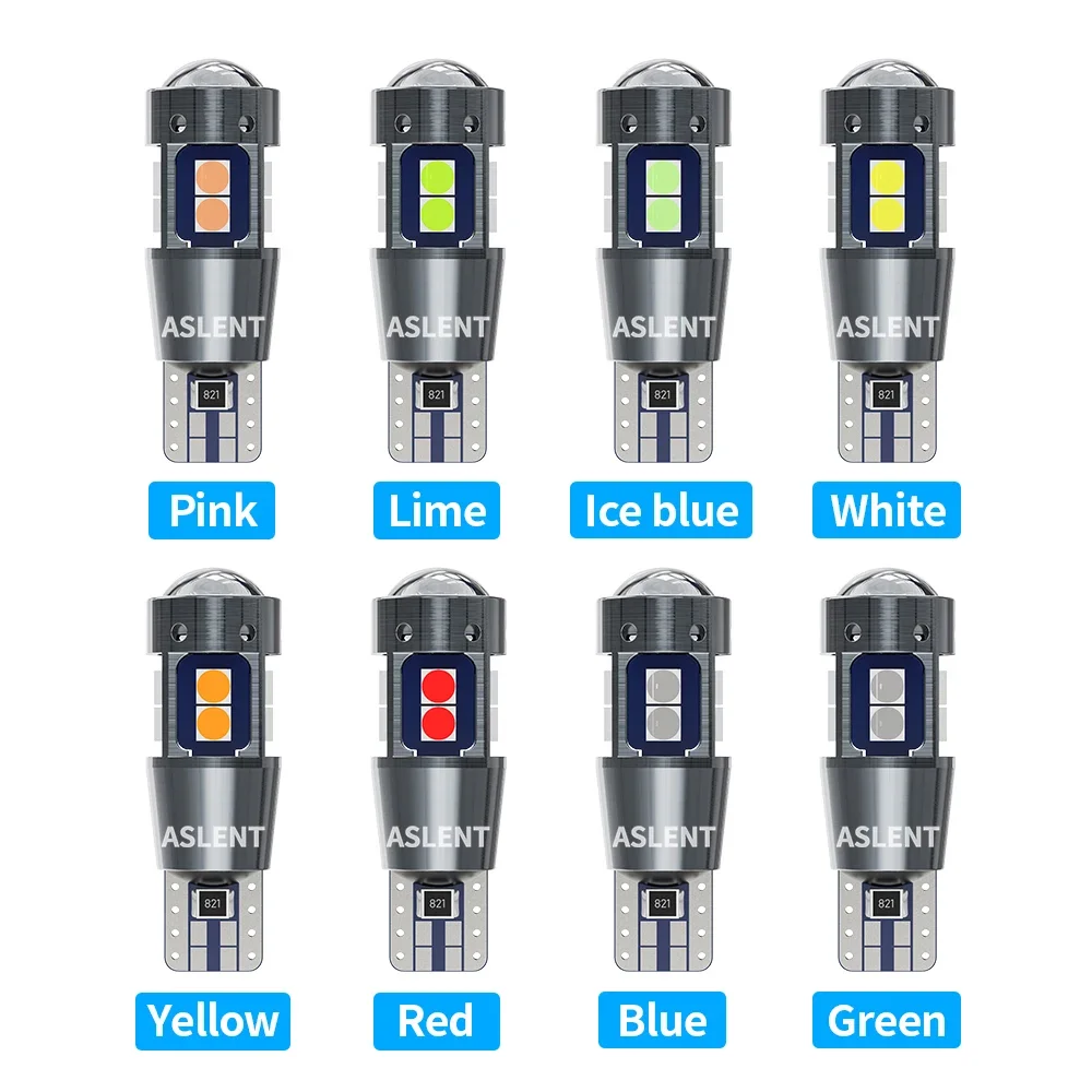 6PCS High Quality T10 W5W 168 192 Led Tail Light 3030 10smd 12V Auto Lamp CANBUS NO Error Car Marker Parking Bulb 6000K ASLENT