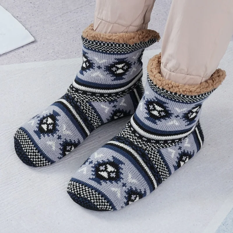 

Sock Leisure Athletic Crew Autumn Winter Men Warm anti-slip Shoe Home Foot Wonders mid-calf Fleece Thickened Floor 2W78