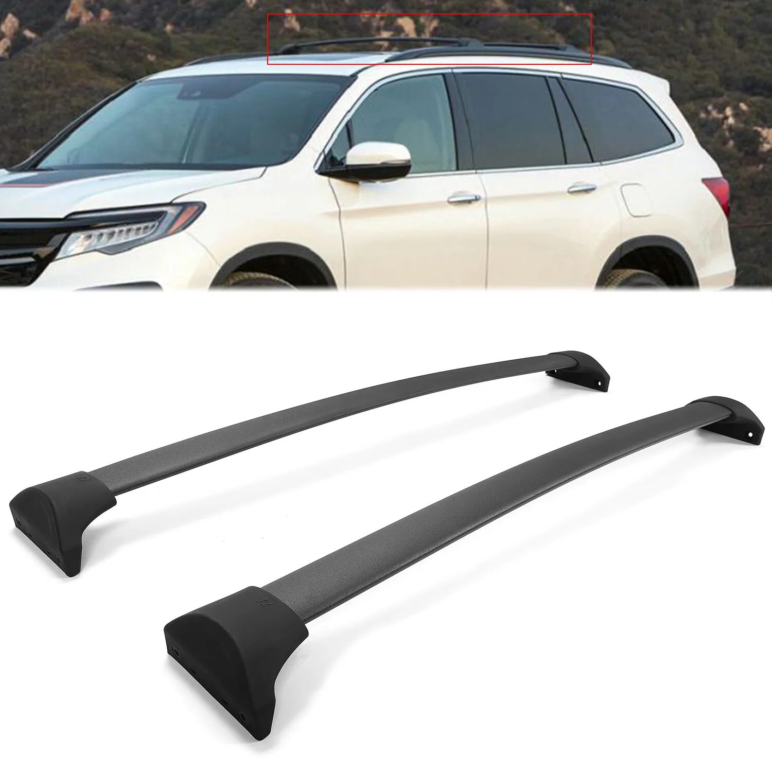 For 2016-2022 Honda Pilot Top Roof Rack Rail Cross Bars Aluminum Luggage Cargo