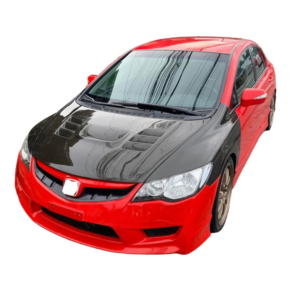 

FD2 Style Carbon Fiber Fibre Front Engine Bonnet Vented Hood For Honda Civic 8TH FD2