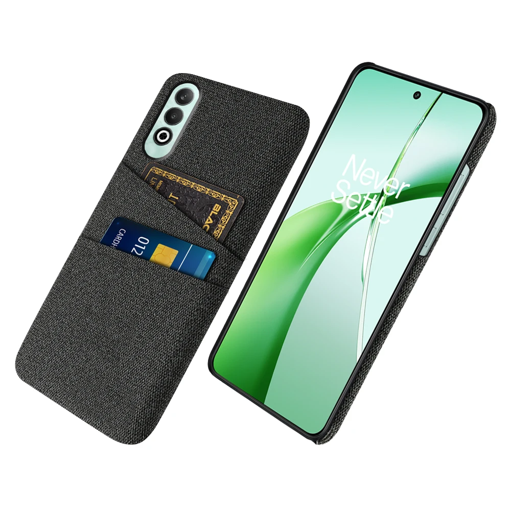 Luxury Fabric Dual Card Case For OnePlus Nord CE4 Case Fabrics Texture Cover For One Plus Nord CE4 Cqoue Funda 1+Nord CE4