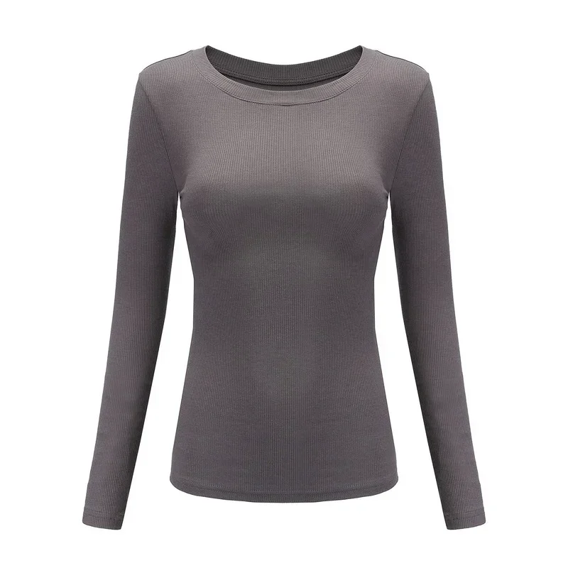 MRMT 2025 Brand New Women's Wearsexy Petto Slim Girocollo Manica lunga T-shirt Fondo Shirtbasic Top t-shirt per top femminili