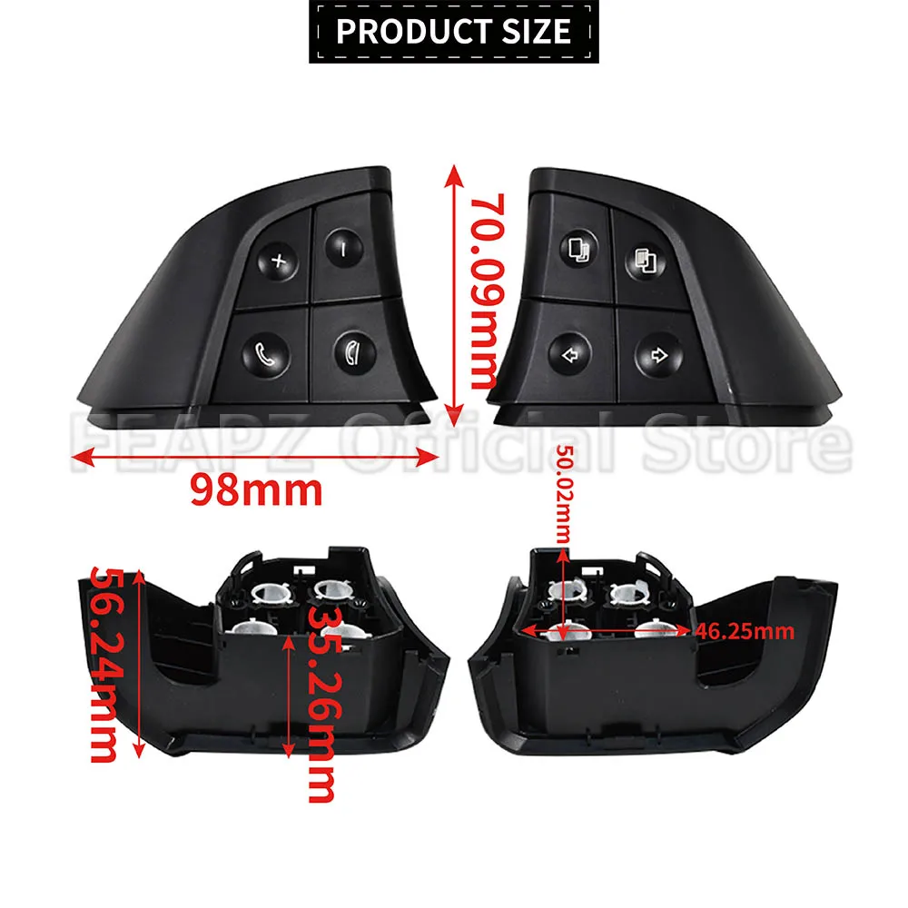 For Mercedes Benz W164 W245 W251 ML GL300/350/400/450 Multi-function Steering Wheel Buttons Kit Phone Control Keys Black