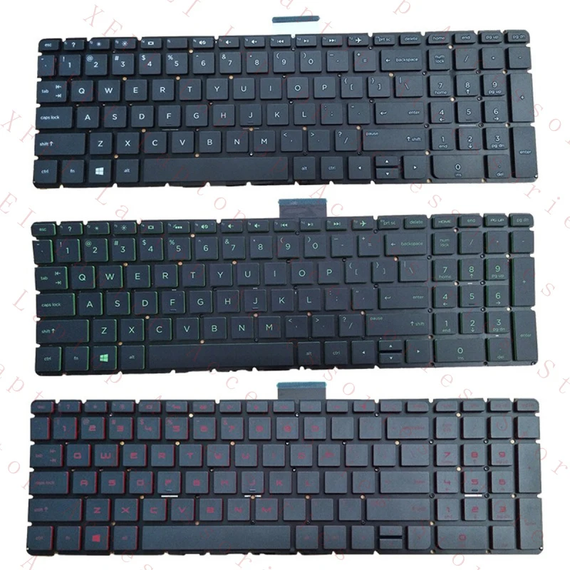 

F For HP Omen 15-AB 15-AK TPN-Q173 Backlit Keyboard Red/ Green