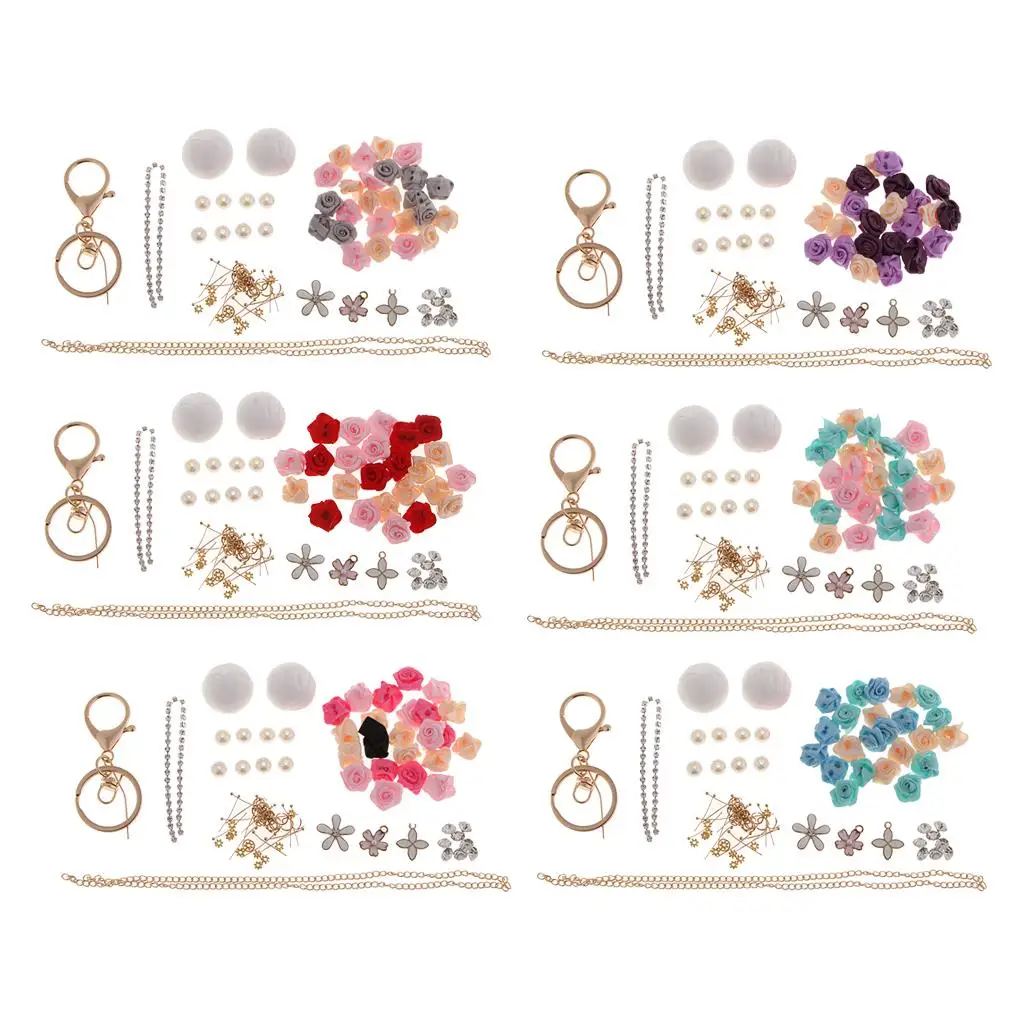 DIY Keychain Making Kits Set Diamante Bag Findings, Craft Supplies for Making Car Chain Accessories