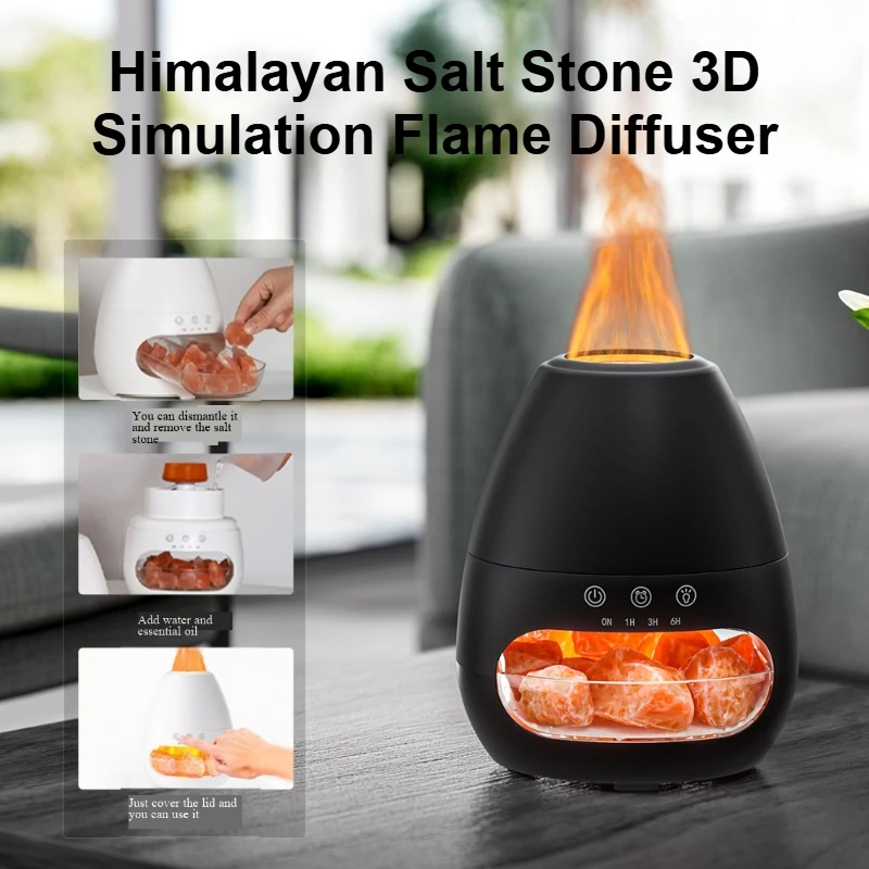 Creative Volcanic Salt Rock Aromatherapy Diffuser Tabletop Essential Oil Humidifier Home Decor USB Night Light  Air Conditioning