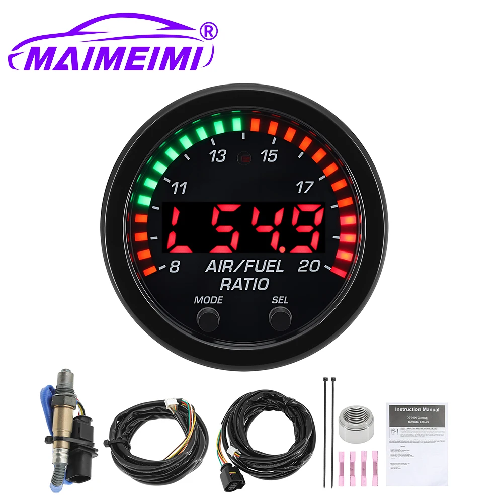 Car O2 Air Fuel Ratio Wide-band Gauge Kit For 30-0300 X-Series AFR Wideband LSU 4.9 Lambda Meter Oxygen Sensor Controller Gauge