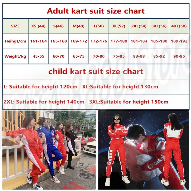 Adult and Children's Car Kart One-piece Racing Suit ATV UTV Mountain Bike Off-road Racing Suit Men and Women