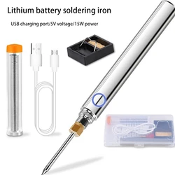 1Set 5V 15W Portable Wireless USB Charging Electric Soldering Iron Soldering Tin Pen Adjustable Temperature Welding Repair Kit