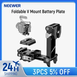 NEEWER Foldable V Mount Battery Plate with Arca Type Baseplate for DSLR Camera Rig PD Quick Release Plate V Lock Battery & Cage