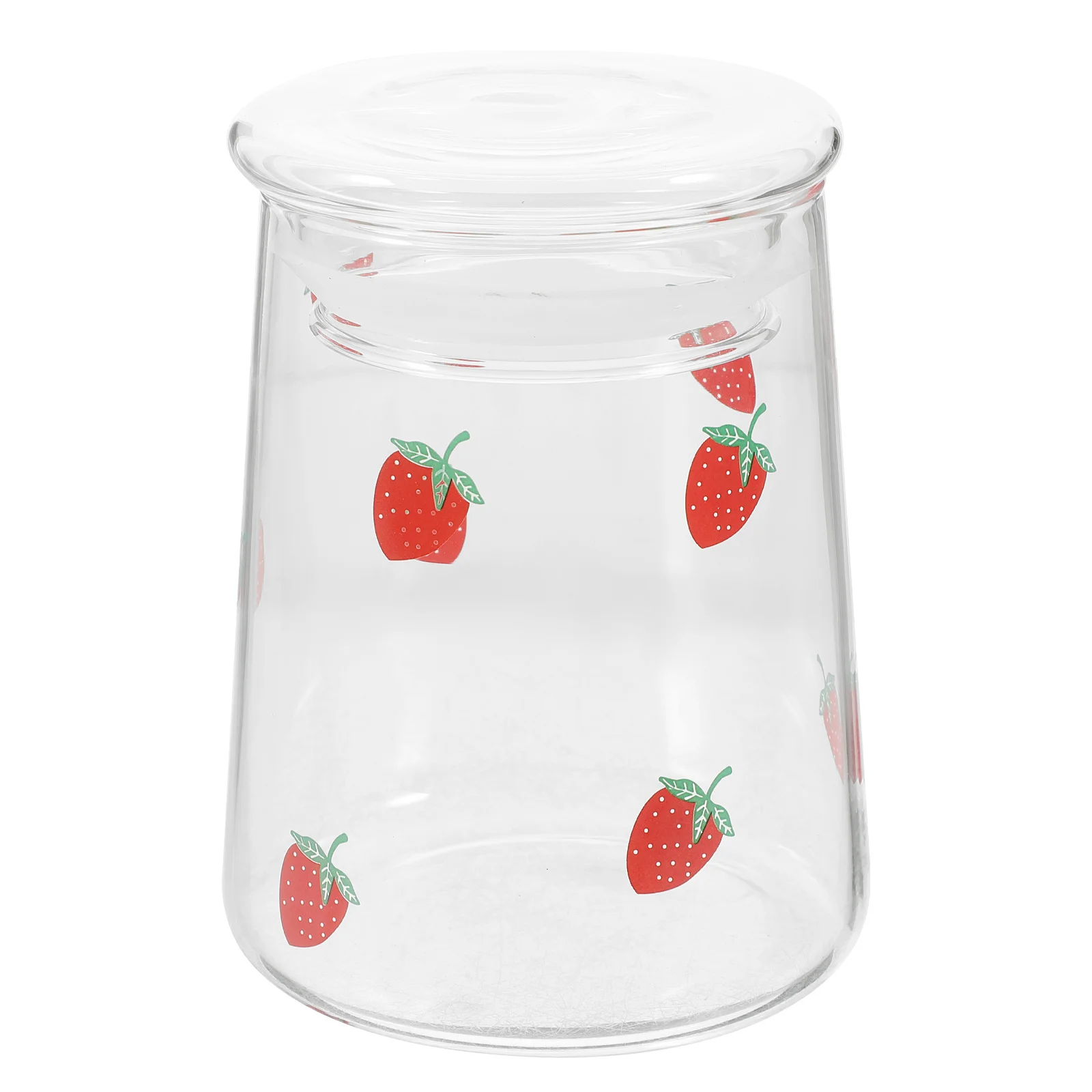

Mikinona Insulated Strawberry Cup Large Capacity Glass Water Bottle with Lid for Tea Coffee Juice Portable Indoor Use