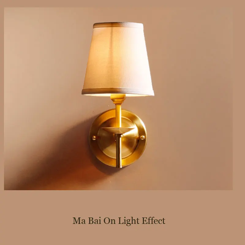 European Pure Copper Bedroom Bedside Wall Light Bathroom Mirror Front Staircase Wall Lamp Living Room Aisle Hotel Lighting