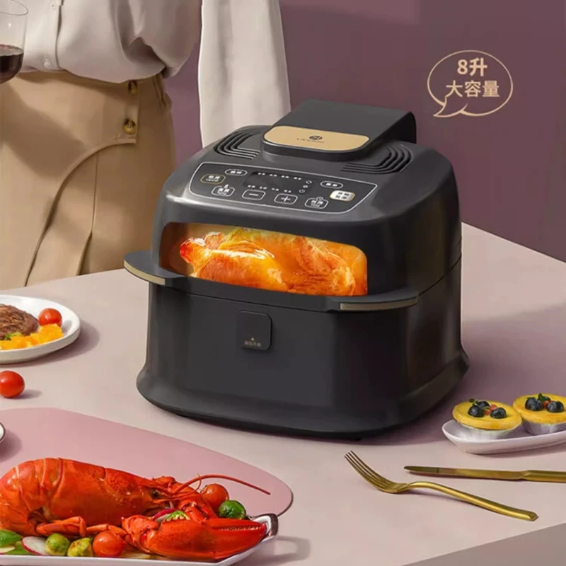 

Аэрофритюрница, многофункциональная визуальная домашняя новая автоматическая электрическая фритюрница, большая емкость 8 л