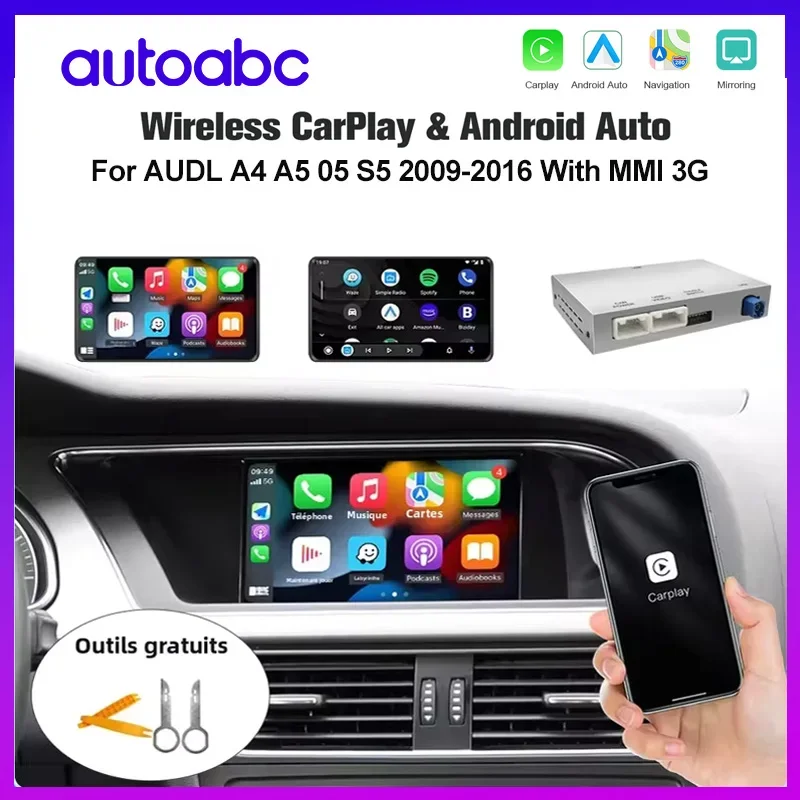 Für Audi A4 A5 Q5 S5 B8 2008-2016 mit 3G MMI Wireless CarPlay Android Auto Modell mit Mirror Link AirPlay Front-/Rückansicht Multimedia