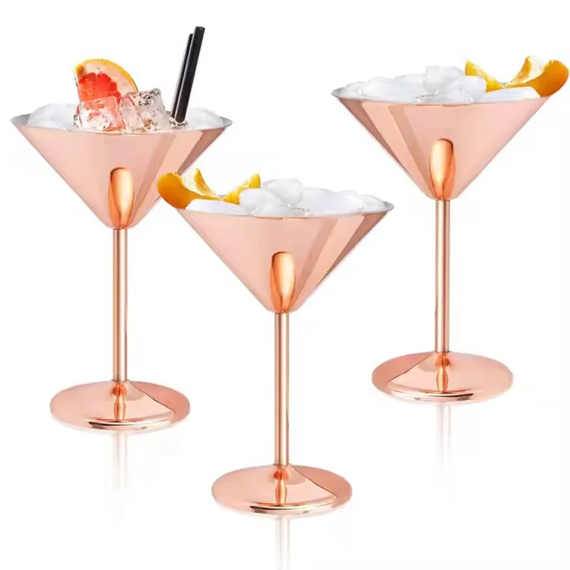 304 stainless steel modern minimalist design tall diagonal cocktail glass margarita glass tall wine glass bar tower cup