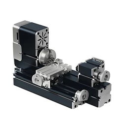 Mini All Metal Lathe Machine DIY Tool Benchtop Wood Lathe Woodworking for Hobby Sience Education Modelmaking AC110V-240V 36W