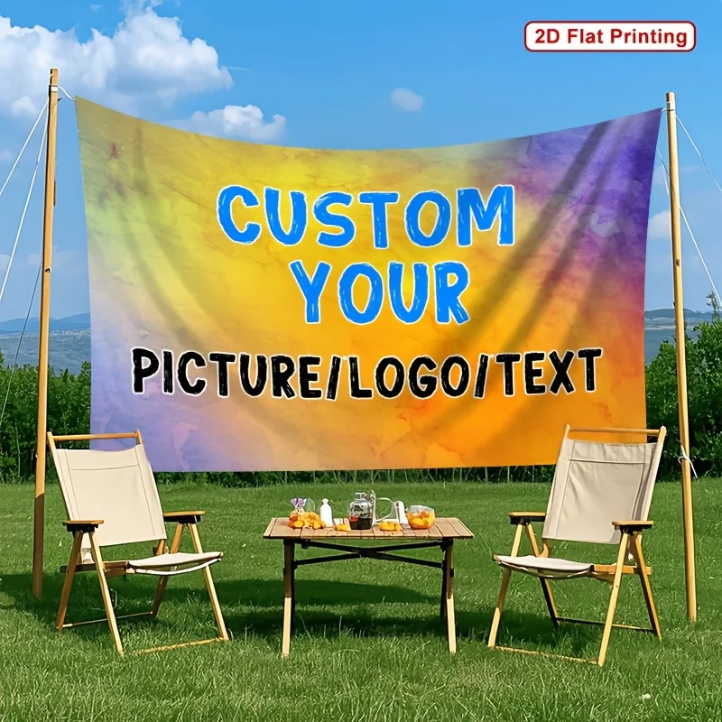 1pc Custom Personalized Text Photo Logo Tie Dye Tapestry Wall Hanging Art for Home Bedroom Living Room Dorm Decor
