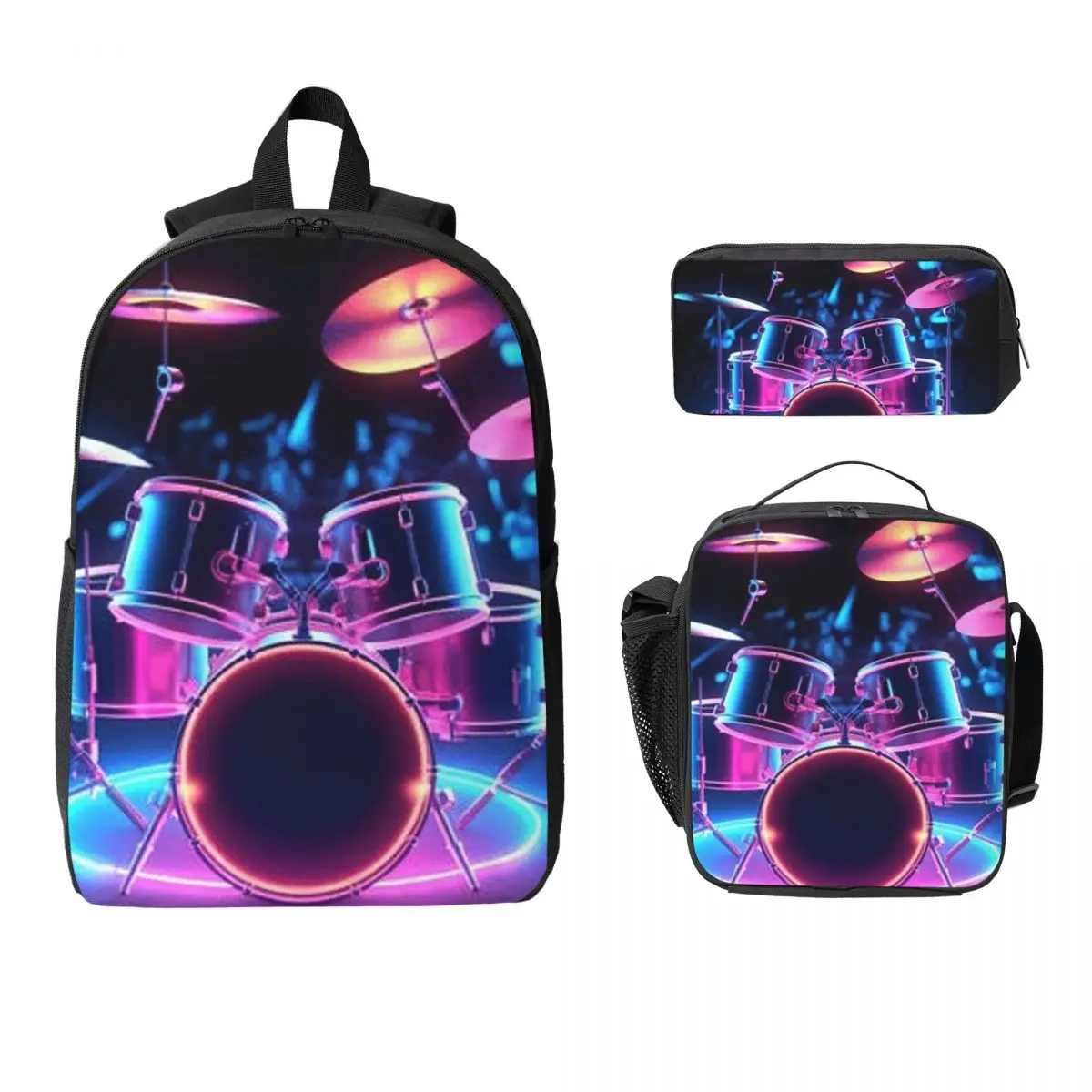 Shelf Drum Electronic Drum Backpack Boys Girls BookBag School Bag Laptop Shoulder Bags 3ps Insulated Lunch Bag Pencil Case