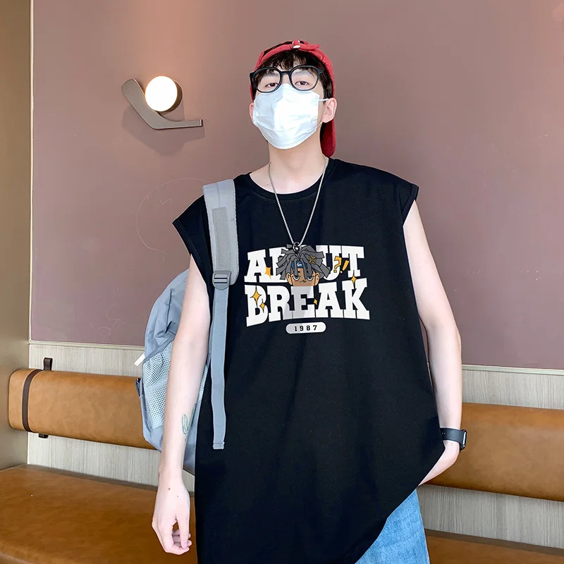 Couple\'s multi-color sports comfortable breathable high-quality casual loose cotton summer Trend thin version Sleeveless