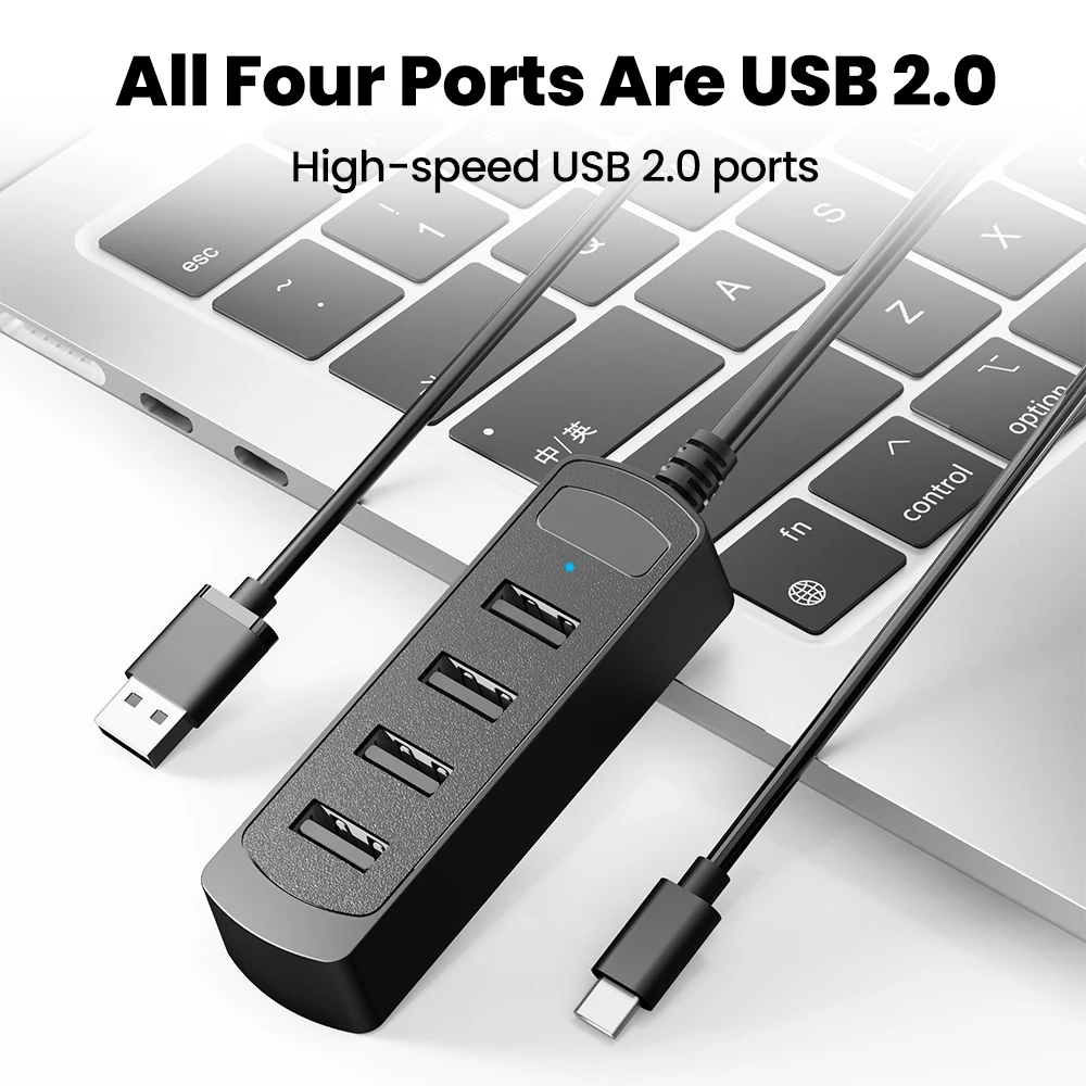 

4-in-1 USB2.0 Hub High Speed Transfer USB HUB2.0 Splitter Multi USB Splitter Power Adapter Multiple Expander for PC Accessories