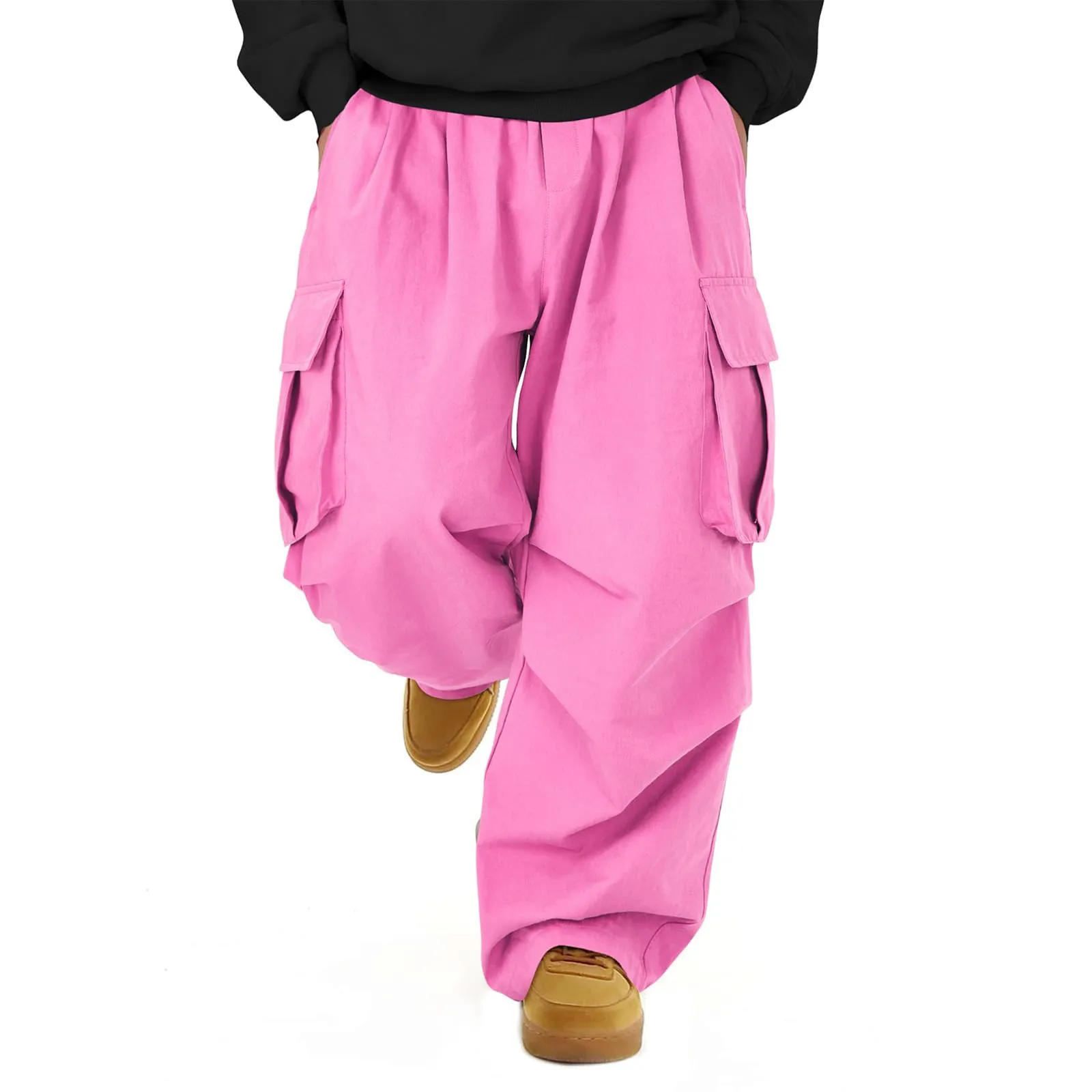 Homens soltos calças de carga com cordão hip hop rua moda design clássico calças de carga casuais com bolso adequado acampamento ao ar livre