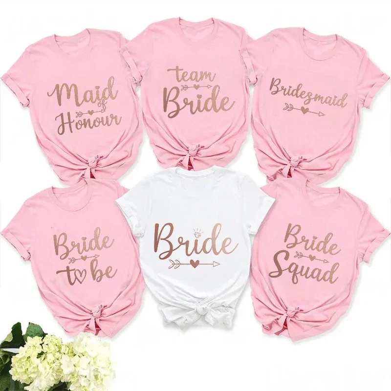 T-shirt Équipe de demoiselles d'honneur, T-shirt Demoiselle d'honneur, Tops pour enterrement de vie de jeune fille (EVJF) pour filles, T-shirts pour fête de mariage