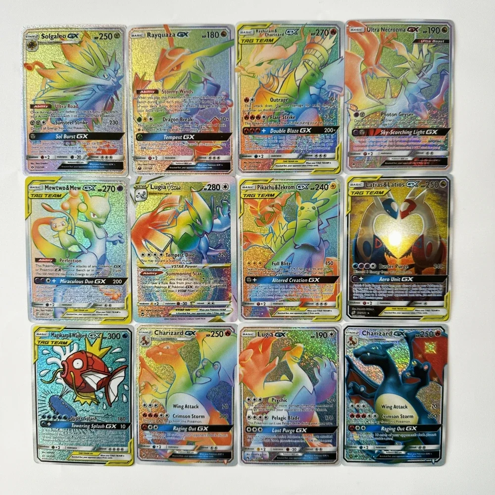 2024  Flash The Best Pokemon Cards Proxy Glory Pack Vmax Vstar GX Mega Ultra Rare Rainbow Arceus DIY Charizard Kids Shiny Gift