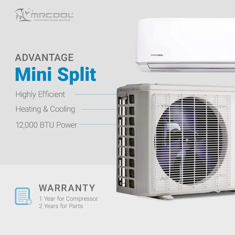 MRCOOL 12,000-BTU 115V Ductless Mini Split Air Conditioner & Heat Pump, AC/Heating System