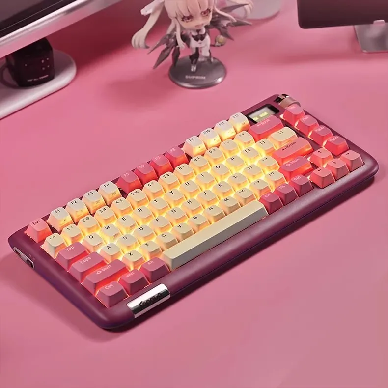 F75 Wireless Mechanical Keyboard Kit HIFI Bluetooth Tri-Mode Custom Hot-swap RGB Gaming Keyboard PC Gamer With Smart Screen