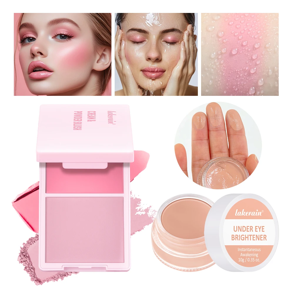 Make-upset Matte Foundation Base Peel Off Lip Stain Fleuren Ogen Hoog Pigment Natuurlijke Crème Poeder Blush Gezichtsmake-up Sets Cadeau