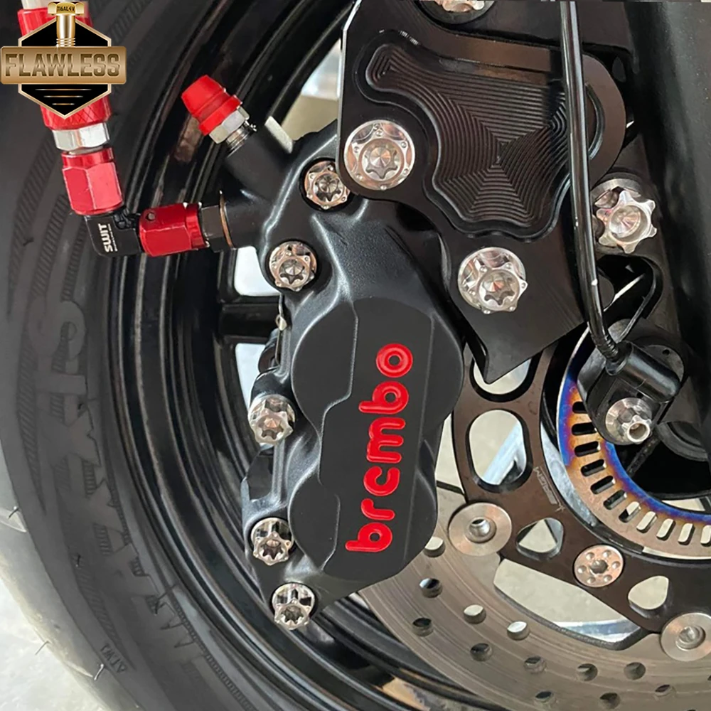 Imagem -04 - Flawlestar-pinça de Freio de Titânio Parafusos Brembo Pot m8 M10 Gr5