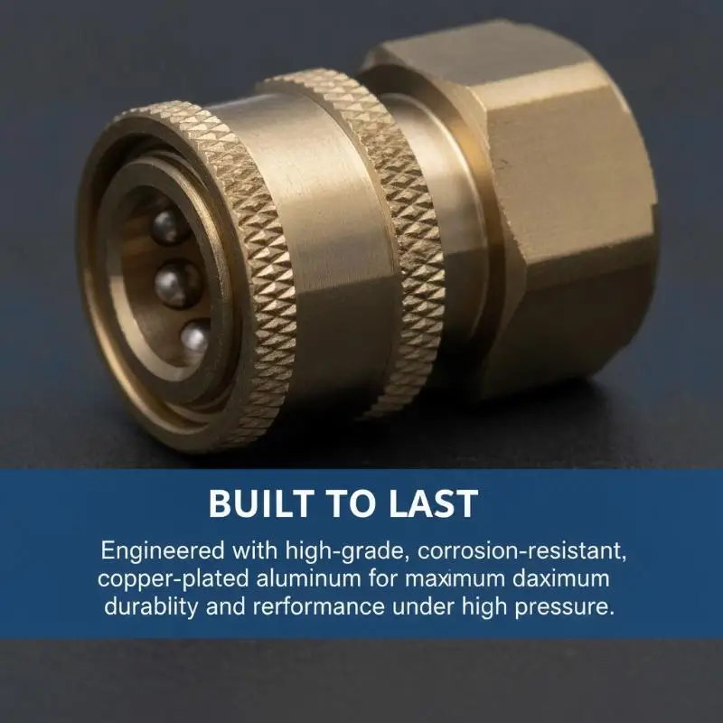 Premium Anti-leak Copper Fitting for High Pressure Water Jet Machine 22mm*15mm Size for Home Garden Irrigation Car Washing