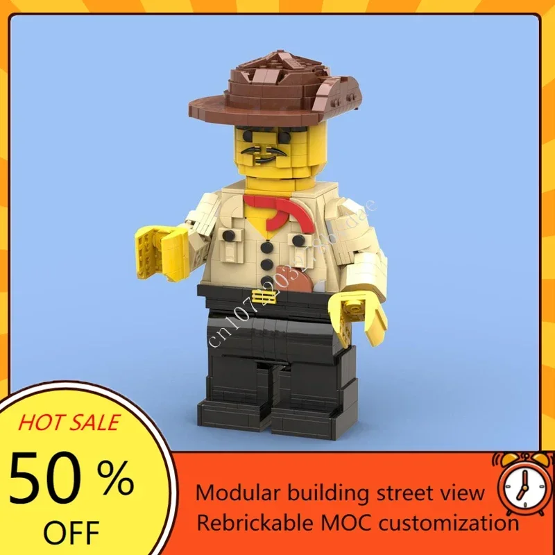942PCS MOC Sculptures Series Artist 6:1 Mega Figure Model Custom Puzzle Technology DIY Creative Assembly Toy Gifts